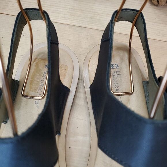 El Naturalista Women's 7/37 Tulip NF30 Ankle Strap Sandal Open Toe Leather Black - Picture 10 of 13